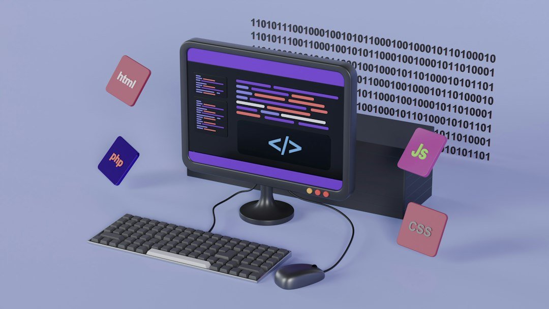 Developer workstation with a terminal open, used for Claude Code