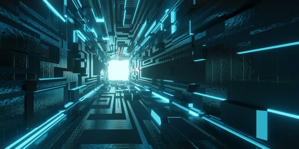 Futuristic blue technology illustration representing Gemini 4 Argon for coding and cybersecurity